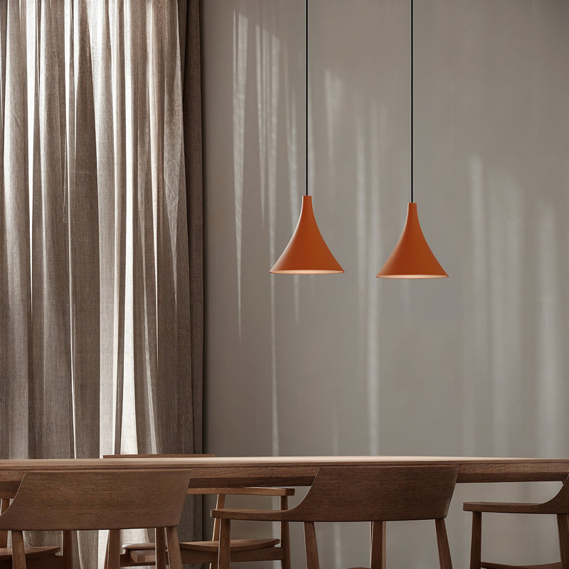 Gota Pendant Light, Persimmon, Black, 14" H x 9.84" W x 9.84" D