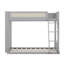 Lit superposé simple au-dessus d'un lit double avec tablette de rangement latérale et lit superposé en bois léger avec échelle intégrée et garde-corps-128987007