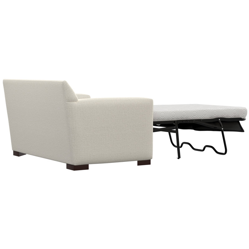 Newquay Square Arm Sleeper Sofa with Reversible Cushions, Sugarshack Salt, Queen, Gel Memory Foam