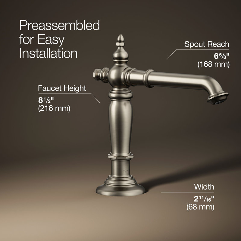 Artifacts® Widespread Bathroom Faucet with Drain Assembly, Vibrant Brushed Nickel