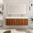 60" Bathroom Vanity with Sink, 60 Inch Floating Vanity, Double Sink Wall Mounted Vanity Combo, Modern Bathroom Vanity Set with 4 Doors and Resin Basin Sink-1010041084