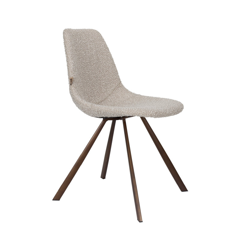 Chaises de salle à manger Franky Bouclé (2), Polyester beige