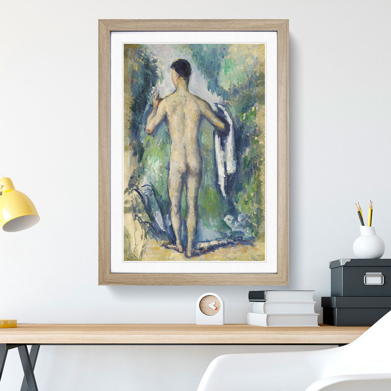 Standing Bather by Paul Cezanne - Picture Frame Painting, Oak, 36cm H x 27cm W x 2cm D