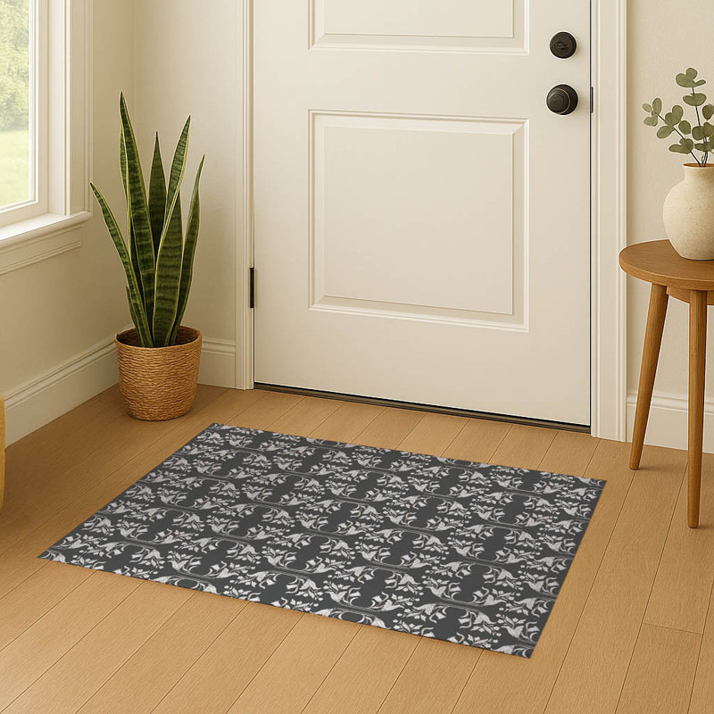 Mira Ultra-thin Indoor Doormat, Charcoal, 60" W x 84" L