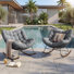 Chaise berçante d'extérieur en métal avec coussins (ensemble de 2)