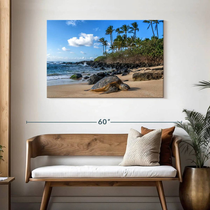 Tortue de mer Brampt Oahu Island, H 30 po x l 45 po
