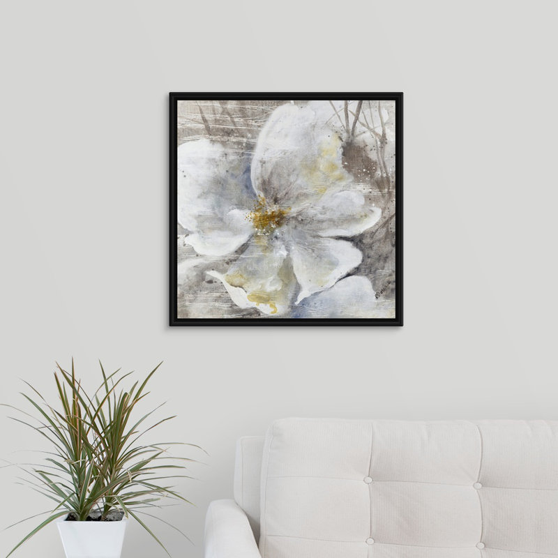 « allegretto i », peinture sur toile, H 21,7 po x l 21,7 po x P 1,75 po, Cadre flottant noir