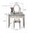 39.37"Gray Solid Wood Ash Vanity With a Mirror and Vanity stool