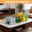 Bacs de rangement transparents pour garde-manger avec poignées, 10 grands contenants de rangement en plastique pour armoires de cuisine, congélateur, placard et rangement de salle de bain sous l'évier, sans couvercle