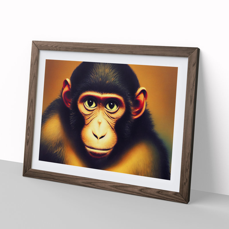 A Sublime Monkey - Framed Print, Walnut, 34cm H x 46cm W x 2cm D