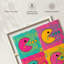 Rétro pastel Pacman sur impression sur toile-1042929854