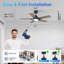 42“ 5-Blade Smart Indoor/Outdoor Black Downrod Ceiling Fan with LED Light, Remote & Voice Control, Dimmable-1773898605-1773898592-1773513564