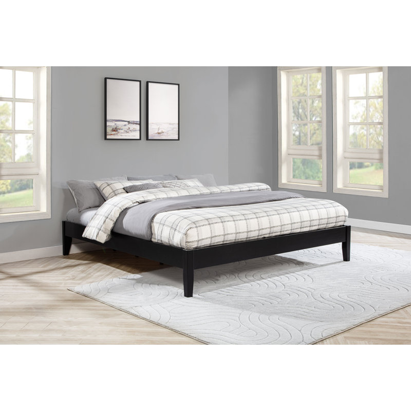 Alekxa California King Universal Platform Bed Black, California King, Black