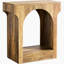 Brun rustique, table de bout arquée à 2 arches, hall d'entrée en bois de style Mid-Century, qualité E1, égratignure, eau, assemblage rapide et facile du thé