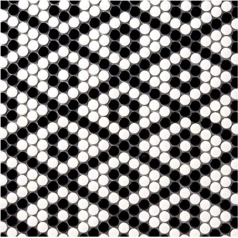Carreau de mosaïque en porcelaine pour mur et plancher 9 po x 10 po Cascade, Noir