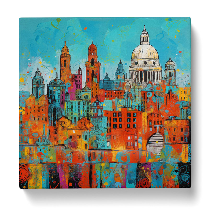 City Of Liverpool Expressionism - Wrapped Canvas, 50cm H x 50cm W x 3cm D