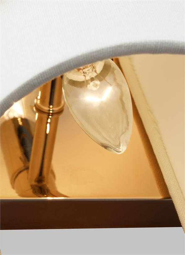 Tanyel 2-Light Flush Mount Sconce, Burnished Brass