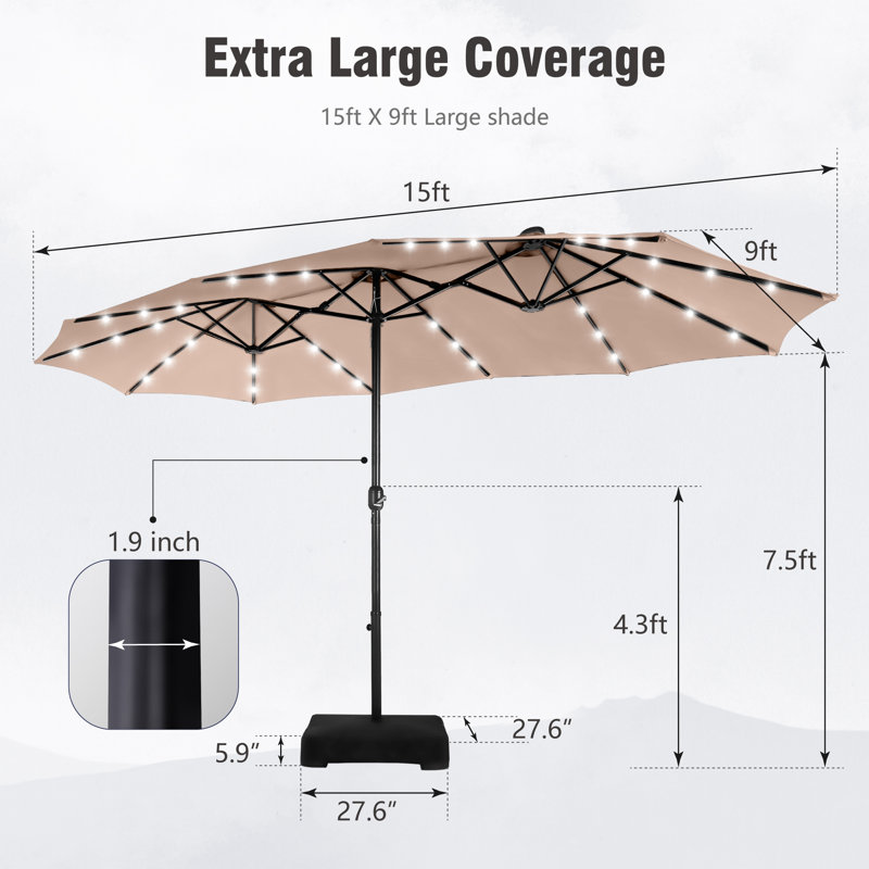 Yuliana 4m Market Parasol, Beige