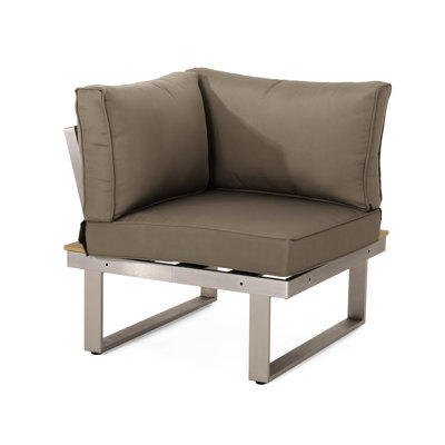 Table basse et de coin en aluminium kaki, l 29,66 po de largeur, 27,27 po de hauteur, 45,79 lb de masse et profondeur, largeur, hauteur,