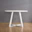 Table de salle à manger ronde Edo, base tréteaux, finition blanche