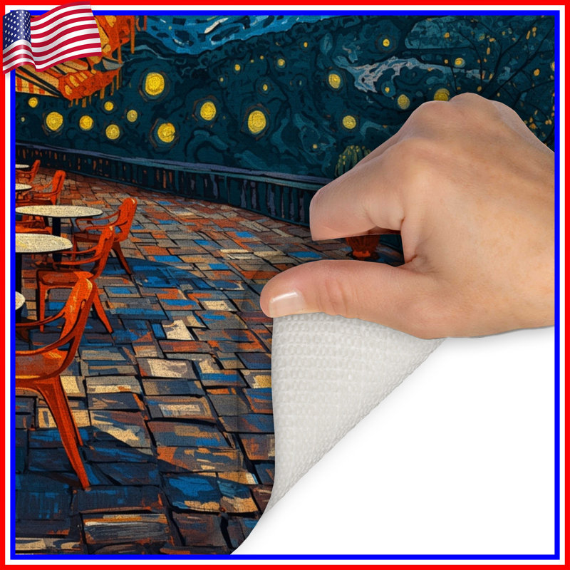 Tapis de bain Starry Night Cafe, 24in W x 17in L
