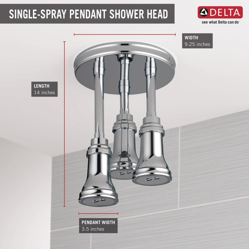 Pendant Full Rain Shower Head H2Okinetic®, Chrome