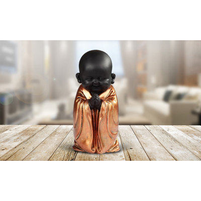 Naquitta 7"H Praying Little Buddhist Monk Figurine