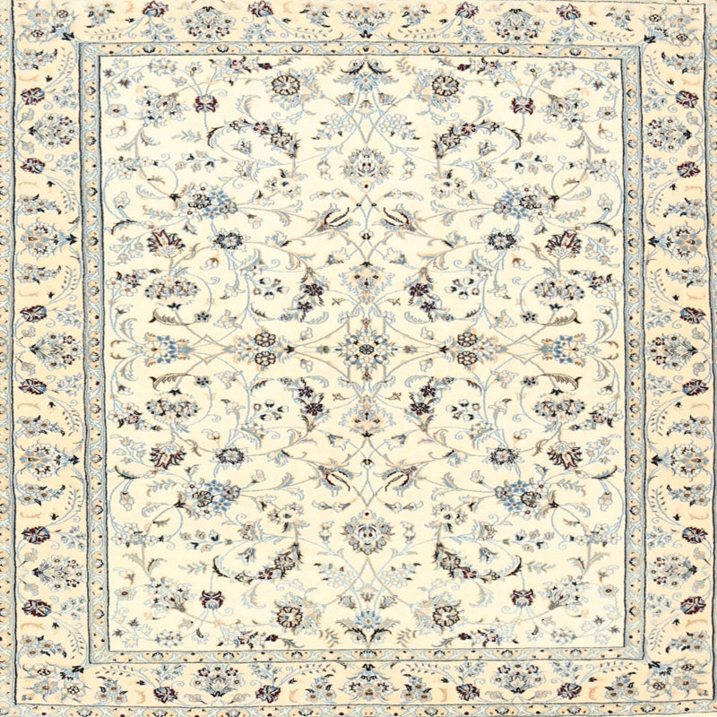 Tapis gris/crème traditionnel, Carré 4 pi