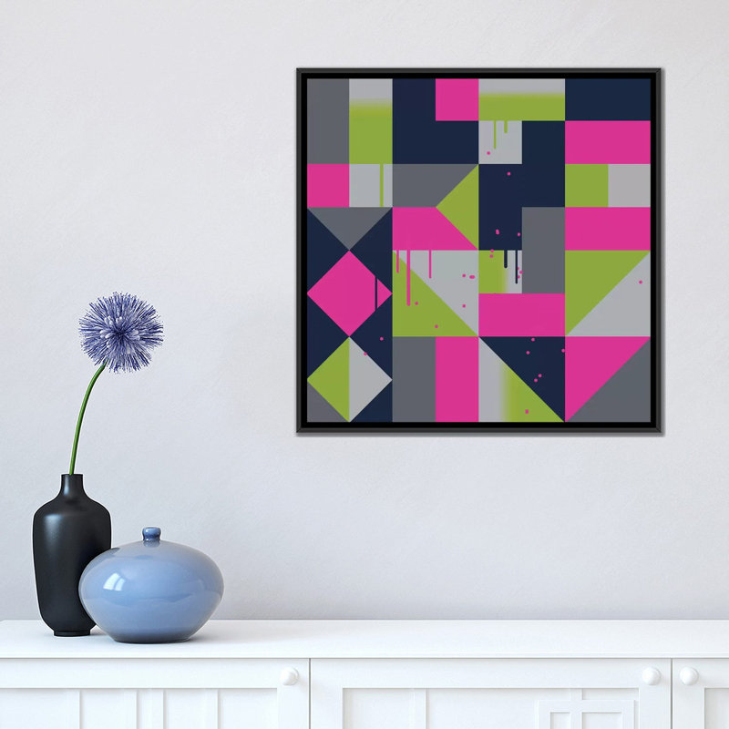 « 80 », impression sur toile, H 18 po x l 18 po x P 1,5 po, Toile avec cadre noir, Pas de tapis