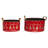  Metal 14.75 in. Red Christmas Nested Buckets with Trees and Reindeer Set of 2