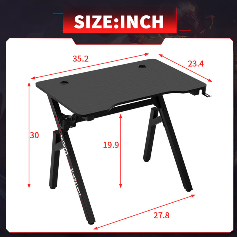 Bureau de jeu, H 30 po x l 35,2 po x P 23,4 po