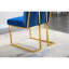 De 2 chaises de salle à manger modernes - base en acier inoxydable, velours bleu, doré et velours à utilisation instantanée, aucun effort d'assemblage requis-270953884