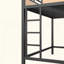 Structure de lit mezzanine avec tablettes de rangement et panneau perforé, lit mezzanine en métal avec ports USB et lumières DEL, sécuritaire et robuste