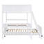 Full Over Full Bunk Bed with Desk, White, 79.5"L x 57.2"W x 68.3"H, Solid Wood+MDF, 2 Pieces