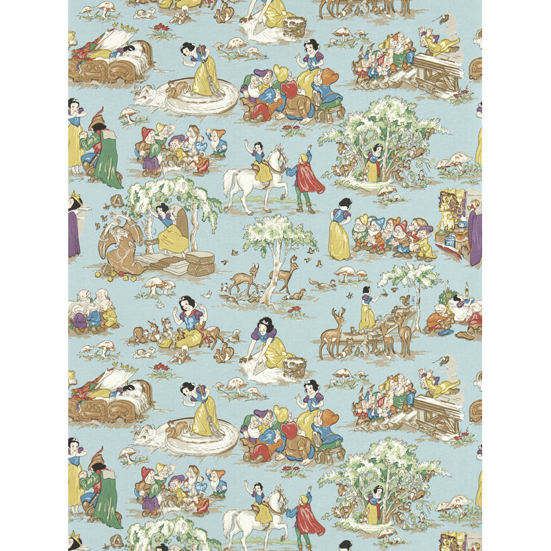 Snow White Wallpaper, Puddle Blue