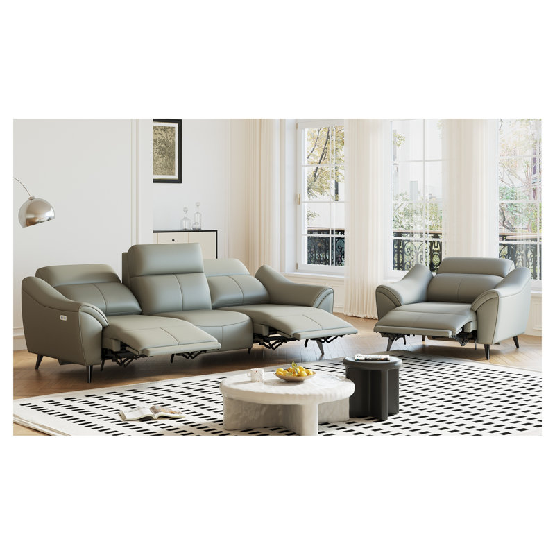 Fauteuil inclinable électrique Zero Wall, 24 po de largeur, en cuir technique gris