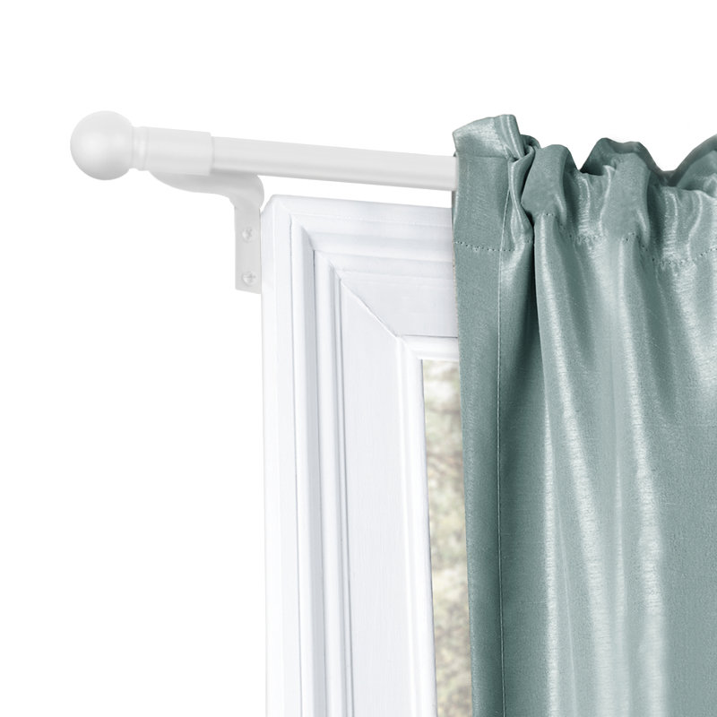 Doan Adjustable Single Curtain Rod, 4" H x 48" W x 2.25" D, White