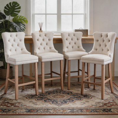 Velvet Kitchen Island Chairs Counter Height Barstools