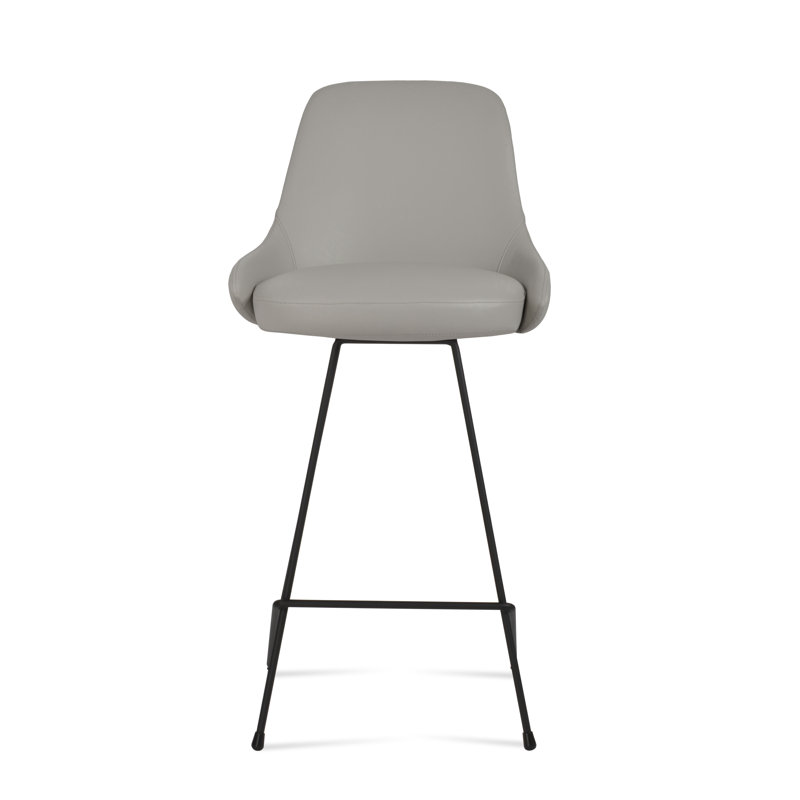 Tabouret de bar et de comptoir Gazel Cattelan, Gris clair, Noir, Tabouret de bar (siège d'une hauteur de 31 po)