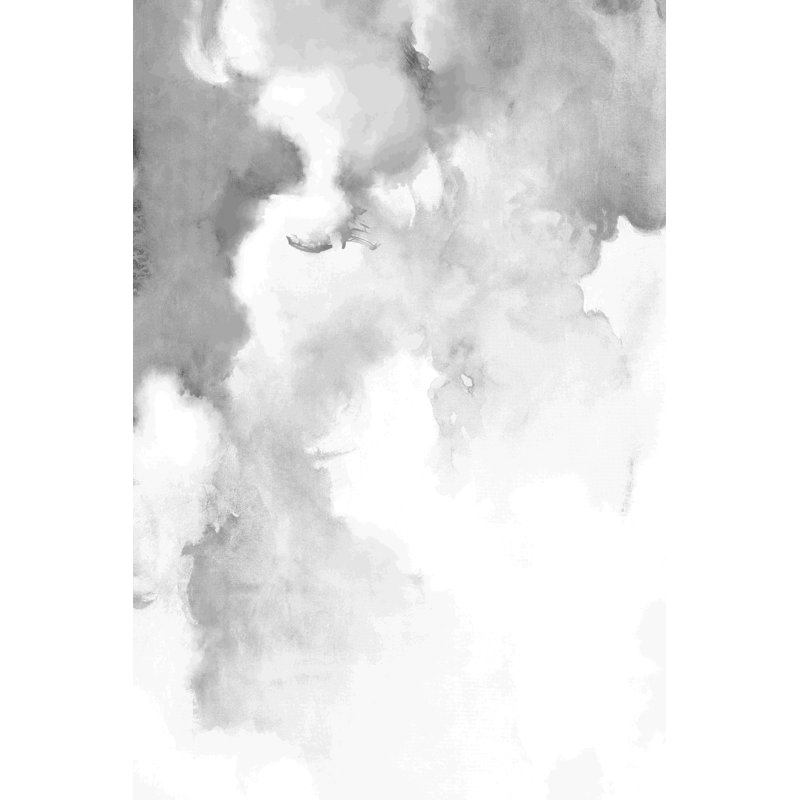 Gris aquarelle abstraite, H 18 po x l 12 po x P 1,25 po