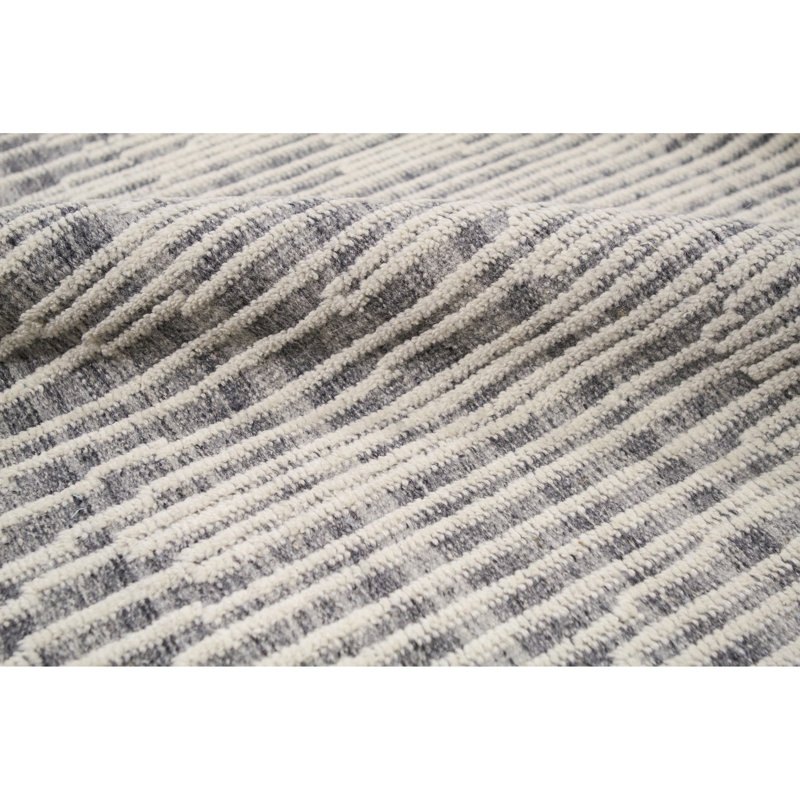 Handmade Wool Plaid Area Rug, Rectangle 10' x 14'
