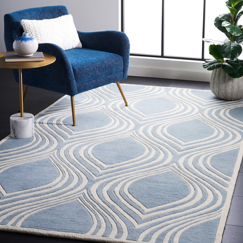Deedie Hand Tufted Wool Geometric Rug, Rectangle 8' x 10'