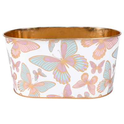 Butterfly Flutter Printed Metal Bucket