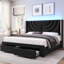 Ensemble de chambre à coucher 3 pièces, lit de rangement avec lumière DEL, 2 tables de chevet avec station de charge-1940570339-1940570268