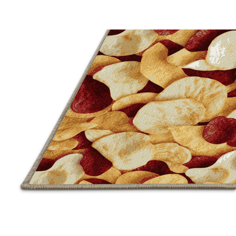  Tapis lavable avec pommes frites, Rond 4 pi