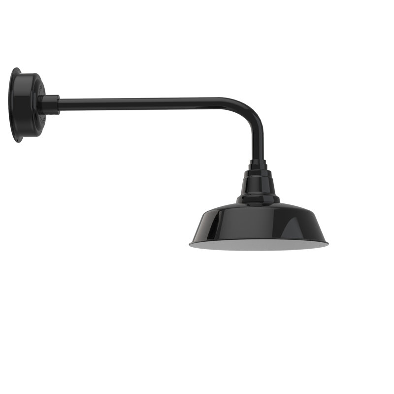 Luminaire de grange d’extérieur Vandervliet, Noir, H 15,12 po x l 12 po x P 32,25 po