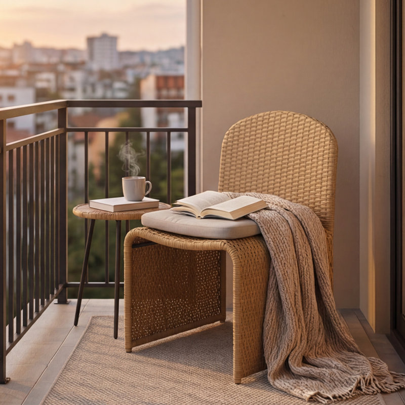 Chaise de patio en rotin