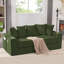 Canapé-lit convertible 2-en-1, canapé moderne, canapé de plancher pliable, velours côtelé, 5 coussins, poche latérale, porte-gobelets, appartement, bureau personnel, sans assemblage, 3 sièges-398999776