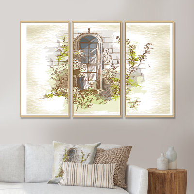 " Vintage Old Europe View X " 3 - Pieces