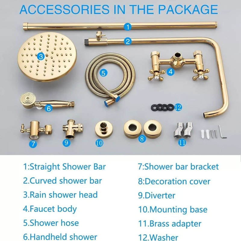 Système de douche complet avec valve brute